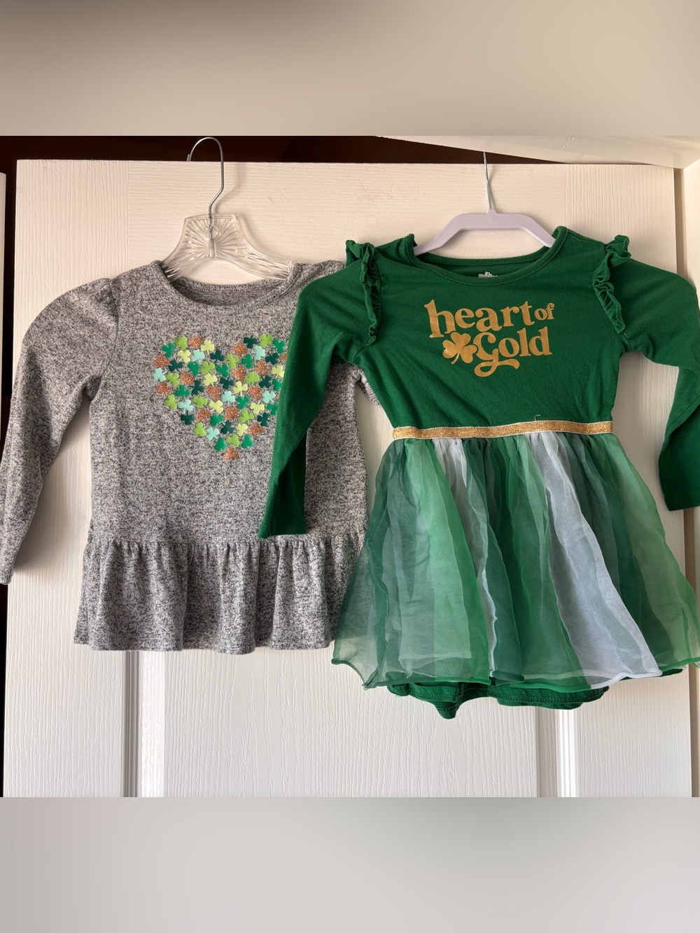 Shamrock Shirt & Dress Bundle Size 4T toddler girl